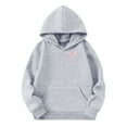 thumbnail image 4 of Confree Sweatshirts For Girls Spring Autumn Graphic Print Long Sleeve Hoodies Everyday Wear Casual Comfortable Big Girls Pullover Top Size 9-10 Years Gray, 4 of 6