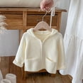 thumbnail image 2 of Agkizg Baby Girls Hooded Raglan Jacket Zip Up Cute Winter Coat with Pockets Solid Color Warm Casual Outerwear for Toddler, 2 of 5