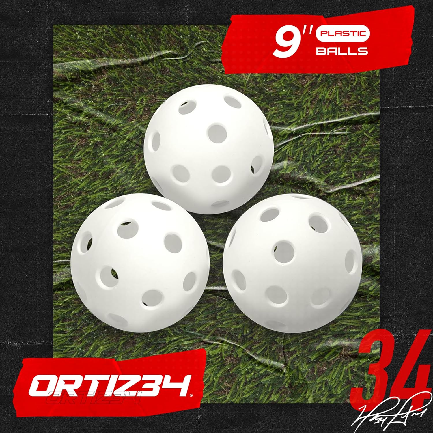 Ortiz34 29" Graffiti Plastic Bat & Ball Set, David Ortiz Backyard Baseball Homerun Set for Youth, Kids, Teens & Adults