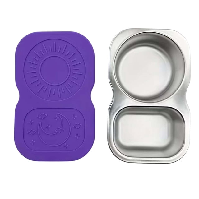 Reusable Stainless Steel Tableware With Silicone Lid Leak Proof Double Compartment Food Suitable For Dipping Fruits Kitchen Outdoor Camping