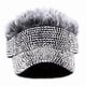 thumbnail image 2 of Gorra de béisbol lisa con visera solar con strass y pelo sintético, 2 of 3