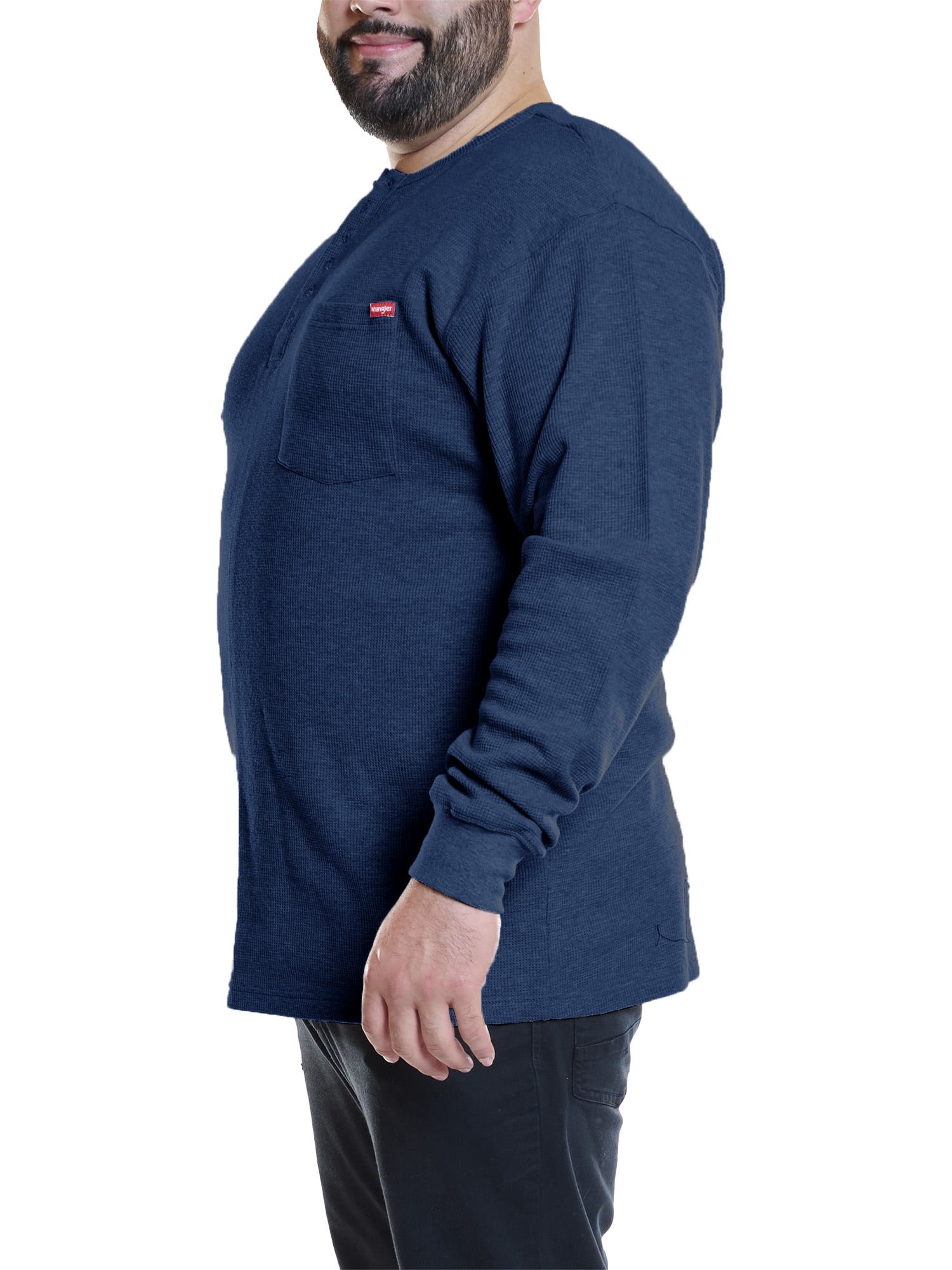 Wrangler Men's Big and Tall Long Sleeve Thermal Pocket T-Shirt ,Big size up to 6XL and Tall Size up to 5XT