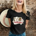 thumbnail image 2 of WILLBEST T Shirts for Women Casual V Neck 2024 Womens Fashion Sports Baseball Print Round Neck Short Sleeve Casual Top T Shirt 4 Tops, 2 of 5