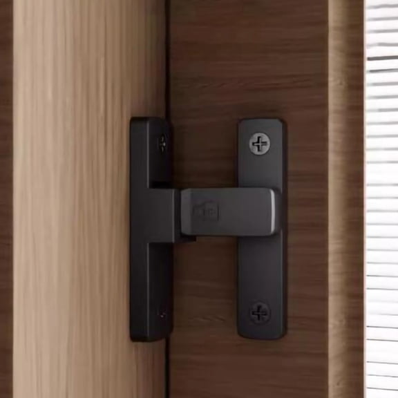 90 Degree Barn Door Lock Latch Sliding Lock Luminous Durable Zinc Alloy Home Security for Barn Bathroom Bedroom Garage Cabinet (Glow Black)