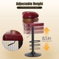 thumbnail image 7 of MOONMISS Swivel Bar Stools Set of 2, Wooden Kitchen Bar Chairs with Back, PU Leather Counter Height Barstools for Kitchen Island,Wine Red, 7 of 7