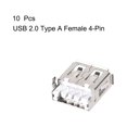 thumbnail image 2 of Uxcell 4-Pin DIP 90 Grados 2.0 Tipo A Puerto USB Femenino PCB 10 Contar, 2 of 3
