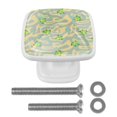 thumbnail image 1 of 4 Pieces Set Drawer Pulls Handle Square Wardrobe Cabinet Knobs with Stainless Steel Screws Furniture Kitchen Decor, 1 of 5