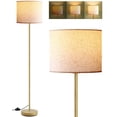 thumbnail image 1 of Lámpara de pie BoostArea Gold de 58 cm de alto con pantalla beige, 1 of 8