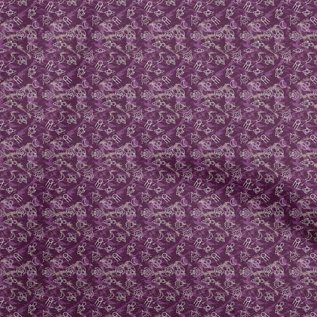 oneOone Cotton Flex Purple Fabric Galaxy Craft Projects Decor Fabric Printed By The Yard 40 Inch Wide