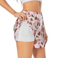 thumbnail image 2 of Bixox Women's Floral Strawberr pattern 2 in 1 Running Shorts - Lightweight Athletic Workout Gym Yoga Shorts Liner with Pockets - XX-Large, 2 of 7