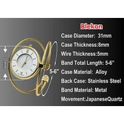 Blekon Collections Japanese Quartz Women's 31mm Case Double Wire Cuff Bangle Watch