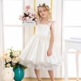 thumbnail image 2 of RUTAYY Girls Dress Solid Color Sleeveless Bow Shoulder Strap Satin Party Gown White Breathable Comfortable Classic Versatile Dresses, 2 of 4
