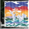 thumbnail image 4 of Ambesonne Animal Shower Curtain, Happy Swan Couple Love, 69"Wx75"L, Multicolor, 4 of 5