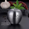 thumbnail image 4 of Temporizador de cocina Temporizador con forma de manzana Manual Mecánico Rotación Alarma Temporizador de cocina Acero inoxidable para cocinar Pastelería Deportes, 7,5*6,2 cm, 4 of 5