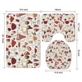thumbnail image 3 of Red Mushroom Plant White Pattern Bathroom Rugs Sets 3 Piece,Toilet Cover Set,Absorbent Non Slip Bathroom Mats Sets with U-Shaped Contour Rug Toilet Rug Set, 3 of 5