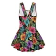 thumbnail image 5 of Uourmeti Girls' Tropical Hibiscus Floral Print Skirted One-Piece Swimsuit - Quick Dry, Stretchy Swim Dress for Beach & Pool Vacations, 5 of 8