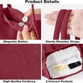 thumbnail image 5 of Corduroy Tote Bag Cute Tote Bags for Women Shoulder Bag with Inner Pocket for Work Beach Travel and Shopping Grocery, Red, 5 of 5