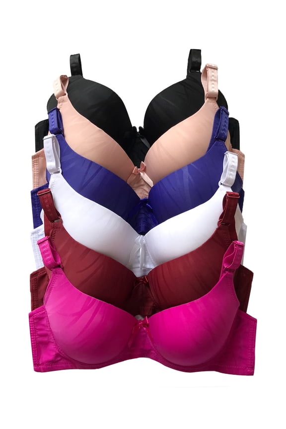 Women Bras 6 Pack of T-shirt Bra B Cup C Cup D Cup DD Cup DDD Cup 40DD (S5216)