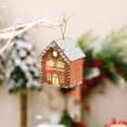 thumbnail image 5 of PuSpu Christmas Cabin Ornament 3D LED Wooden Pendant 9x7.5x6 cm Multicolor 1Pcs Hanging Home Tree Fireplace Window Holiday Ambiance Decor Light, 5 of 6