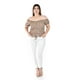 thumbnail image 5 of Blusa smock Tallas Extras, 12120 (Cafe floreado) cafe 42, 5 of 6