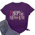 thumbnail image 4 of Fankiway T-Shirt Décontracté à Manches Courtes pour Femme avec Imprimé du Nouvel An, Col Rond, Haut à Manches Courtes, Haut/chemise à Manches Courtes à Col Rond, Ensemble de Vêtements pour Femmes, Tenues pour Femmes, Ensemble 2 Pcs, 4 of 7