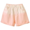 thumbnail image 6 of OYXSER Girls Gradient Denim Shorts Elastic Y2K Mid Waist Wide Leg Fashion Jean, Pink 11-12Y, 6 of 6
