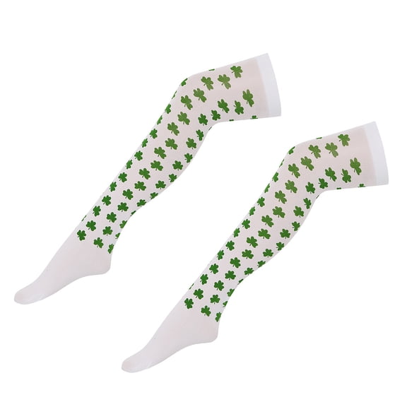 Raindrops Pattern Stockings for St Patrick's of Nylon Elastic and Comfortable Knee Length