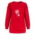 thumbnail image 6 of Zpanxa Women's Floral Print Crewneck Sweatshirt, Long Sleeve Oversized Pullover Top with a Fashionable Pattern for Street Style Red S, 6 of 6