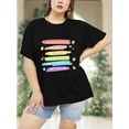 thumbnail image 4 of XCHQRTI Kindness Womens Graphic Shirt Inspirational Plus Size Tees Short Sleeve Summer Casual Tops, 4 of 7