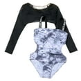 thumbnail image 2 of LYMAYTER Kids Girls Two Piece Swimsuit Long Sleeve Cover up Bikini Swimwear UPF 50+ Rash Guard Bathing Suits for 7-11 Years Old, 2 of 9