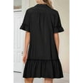 thumbnail image 6 of Women'S Summer Button Down Shirt Dress Casual Ruffle Sleeve Shift Mini Dresses with Pockets, 6 of 8