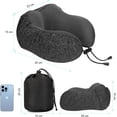 thumbnail image 5 of Cojín de viaje, almohada de viaje de espuma viscoelástica, cojín de viaje con capucha, cómodo cojín de viaje con capucha para avión, coche, T, 5 of 5