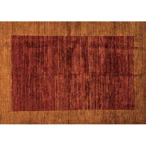 Ahgly Company Indoor Rectangle Abstract Orange Modern Area Rugs, 5' x 8'