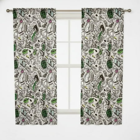 Teenage Mutant Ninja Turtles (42 x 63 ) Window Curtains for Kids Bedroom – 2-Piece Drape Set
