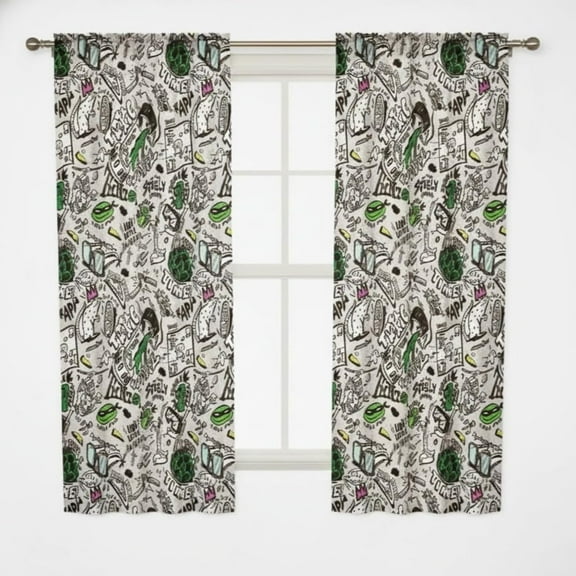 Teenage Mutant Ninja Turtles (42" x 63") Window Curtains for Kids Bedroom - 2-Piece Drape Set