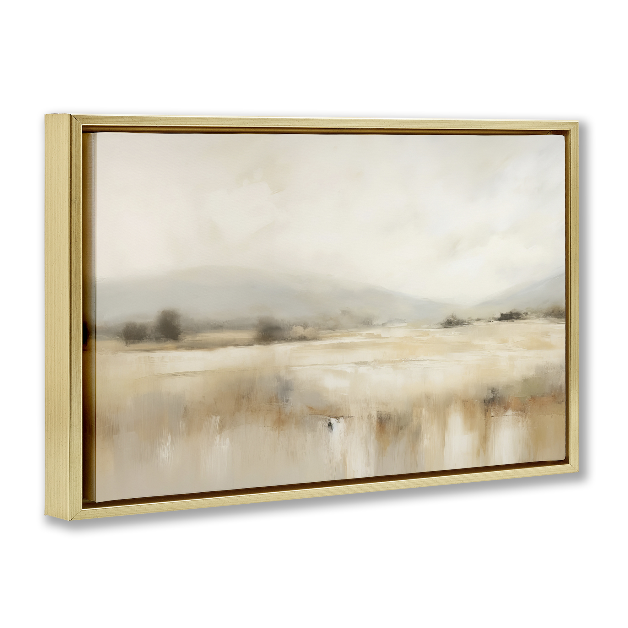 Stupell Industries Blurred Rural Countryside Landscape & Nature Painting Gold Floater Framed Canvas Art Print Wall Art, 31 x 21