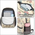 thumbnail image 4 of Dog and Pool Float Beige Pattern 17" Waterproof Oxford School Backpacks for Teens, S-Shape Padded Straps, for School, Travel, Hiking, Camping, 4 of 5
