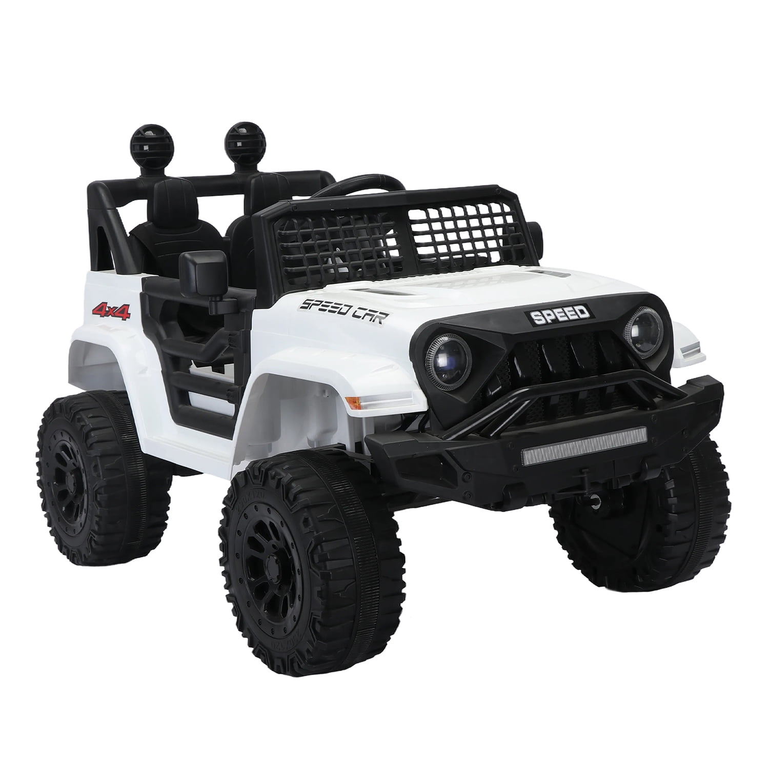 CIPACHO 12V Powered Ride On Truck Car for Kid, Electric Toy Car with 2.4G Parents Remote Control, USB, MP3, Bluetooth, LED Light, White