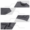 thumbnail image 7 of Men's Crewneck T-Shirts with Short Sleeve Summer Casual Stretchy Shirt Textured Jacquard Tops Size M-3XL Dark Gray, 7 of 7