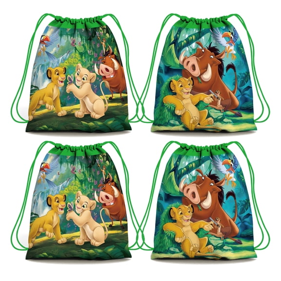 12pcs The Lion King Party Drawstring Bag Reusable  Super Power Frozen Non-Woven Gift Backpacks  Super Power Frozen Favor Bags for  Super Power Frozen Theme Birthday Party Decorations Supplies