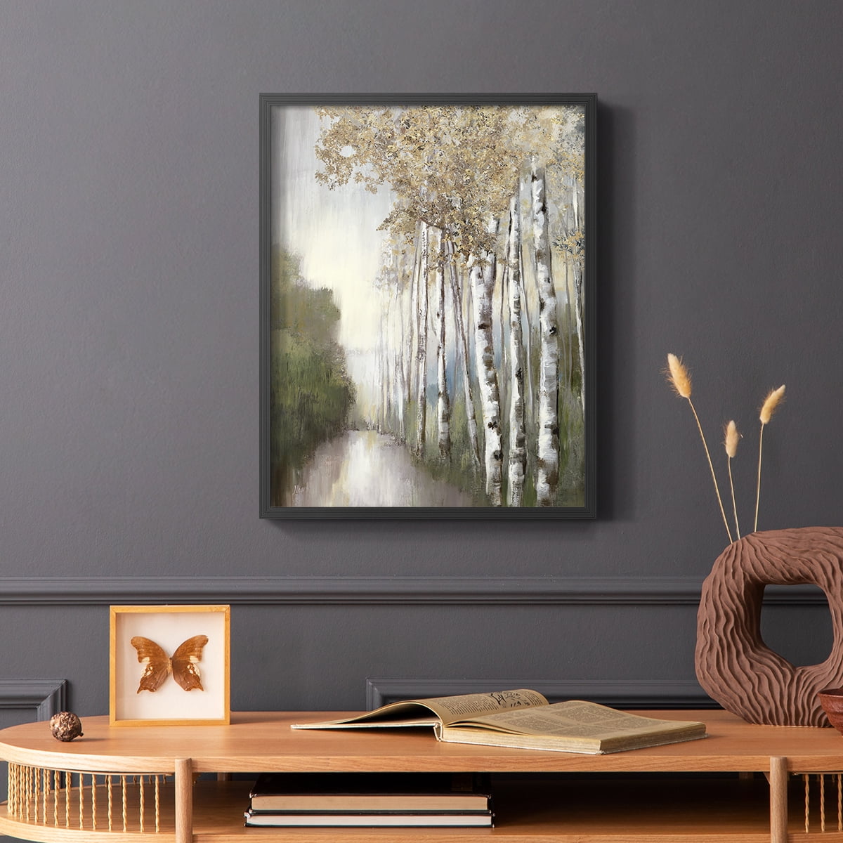 Woodland Walk Neutral Framed Print - Solid Wood in Single Picture Frame Solid Wood 2 Framed Print