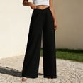 thumbnail image 4 of RQYYD Women's Crisscross High Waist Wide Leg Pants Casual Lightweight Trousers for Summer Streetwear, 4 of 6