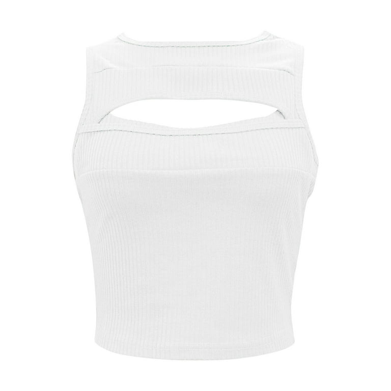 Camisole For Women White Polyester Spandex 1PC Workout Tank Tops
