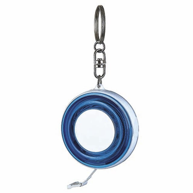 Llavero con flexómetro plástico portátil-Wheel azul 5.3 x 10.4