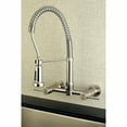 thumbnail image 3 of Gourmetier GS8188DL Concord Double-Handle Wall-Mount Pre-Rinse Bridge Kitchen Faucet, Brushed Nickel, 3 of 9