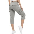 thumbnail image 2 of MHOSTAFH Women's Multi Pockets Cargo Capris Summer Lightweight Loose Straight Leg Capri Casual Outdoor Hiking Work Cropped Pants, 2 of 6