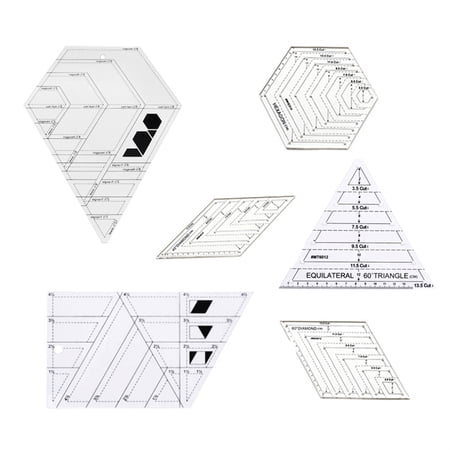 8-Piece Square Quilting Ruler Set With Anti-Slip Mats - Acrylic Sewing Templates (3.5 To 12.5 Inch)
