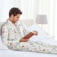 thumbnail image 6 of Hirioo Elephants And Giraffes for Men's Pajama Sets 2 Piece Pjs Men's Long-Sleeved Pajama Set Button Down Sleepwear,S-XXL-Large, 6 of 7