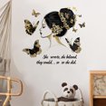 thumbnail image 2 of Adhesivos de pared con estampado floral, hada, niña, oro, mariposa, PVC, 2 of 3