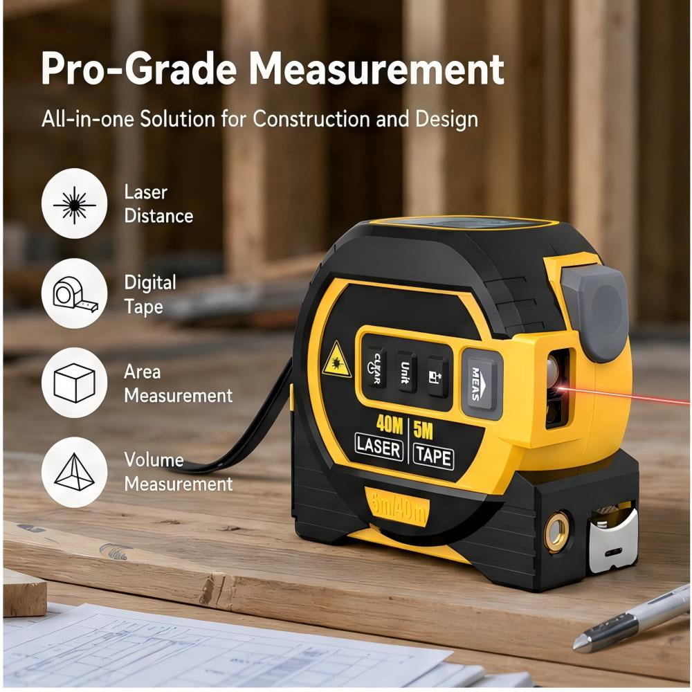 Multifunctional Tools Tape Measure, 2026 New 3-in-1 Rangefinder with Led Display, Digital Tape Measure